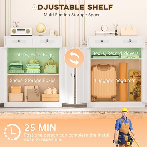 Metal Garage Storage Cabinet with Doors and Shelves