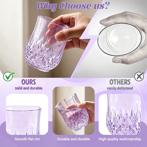 24 Pack Plastic Stemless Wine Glasses (24 Count)