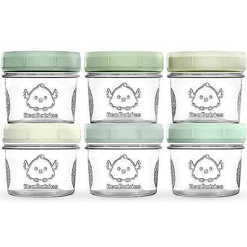 6pk 4oz Glass Baby Food Containers with Lids (6 Count)