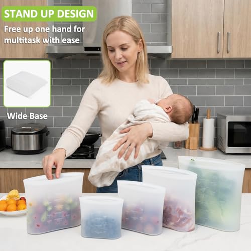 100% Silicone Reusable Storage Bag (9 Count)