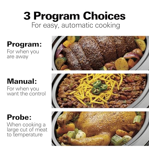Portable 6 Quart Set & Forget Programmable Slow Cooker