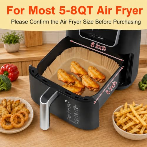 125Pcs Air Fryer Disposable Paper Liner for Ninja Air Fryer Pro AF141 (125 Count)