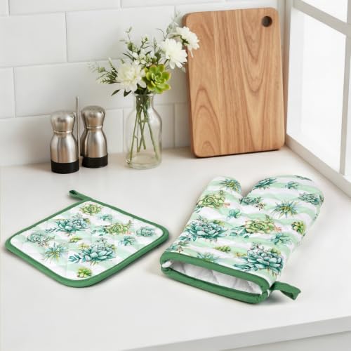 Succulent Oven Mitts and Pot Holders Set (2 Count)