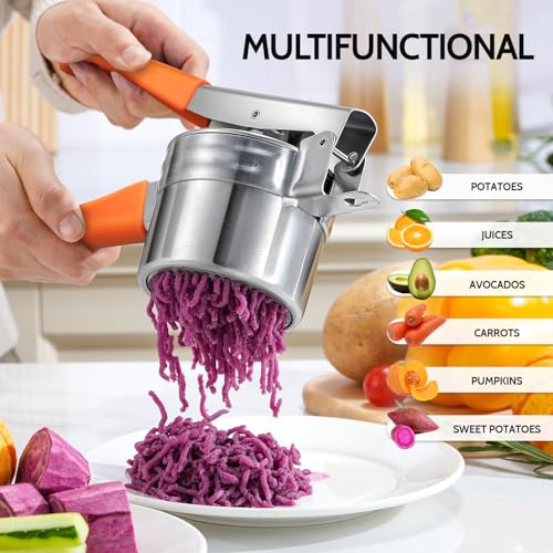 Potato Ricer Sopito Upgraded Stainless Steel Potato Masher with 3 Interchangeable Discs