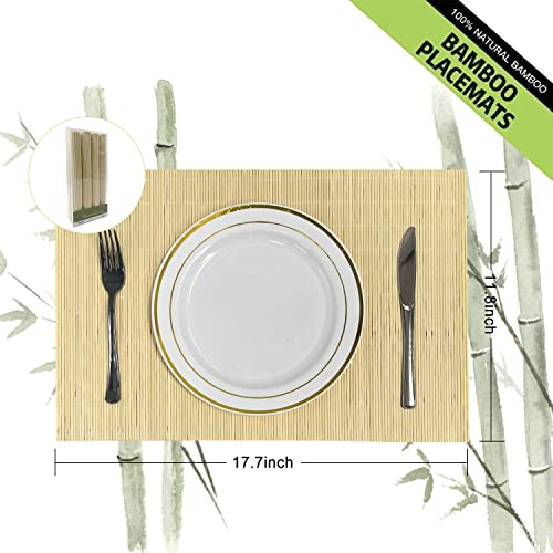 8 Pack 17.7x11.8 Bamboo Placemats (8 Count)