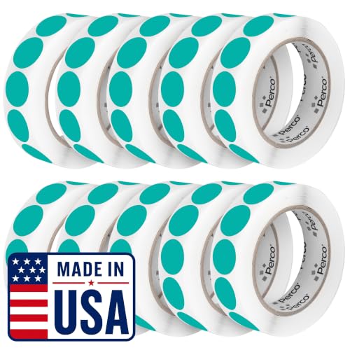 Teal Perforated Round Circle Dot Sticker 1 (80 Count)