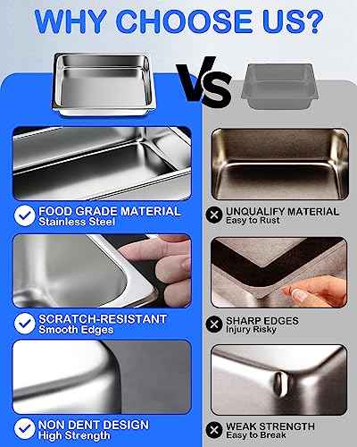 Stainless Steel Steam Table Hotel Pan Set 1 (6 Count)