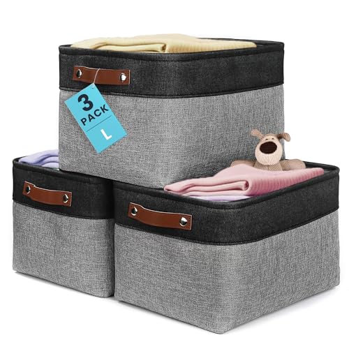 15x11in Canvas Storage Baskets 3 Pack (3 Count)