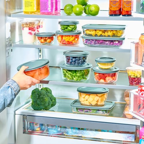 24pc Set Glass Food Storage Containers & Bowls with Airtight Lids (24 Count)