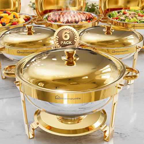 Round Chafing Dishes for Buffet (6 Count)