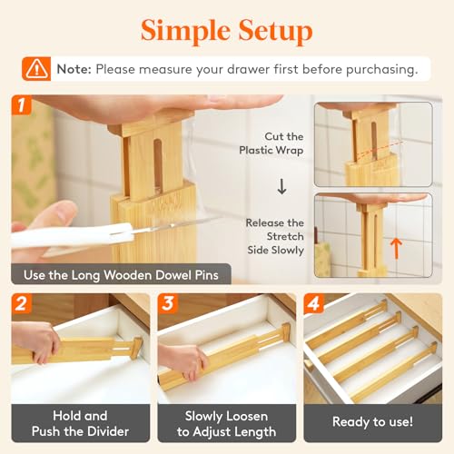 2.4" Kitchen Drawer Dividers (6 Count)