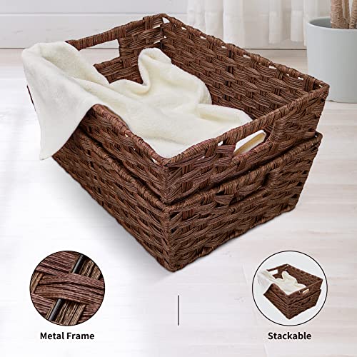Large Wicker Storage Basket (2 Count)