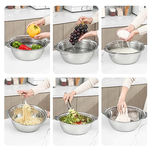 304 Stainless Steel Fine Mesh Colander Set (2 Count)