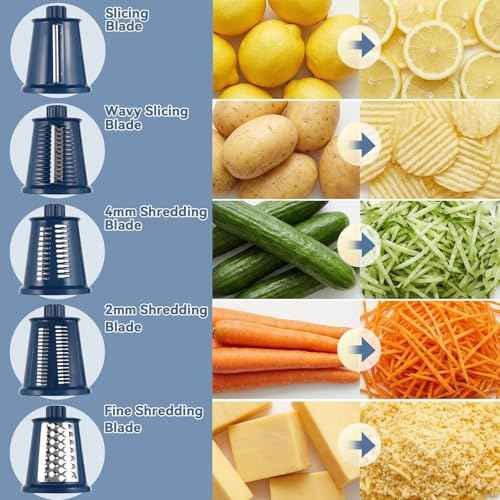 Upgrade Rotary Cheese Grater Shredder with Handle