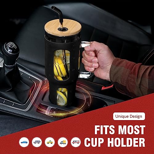 Glass Tumbler with Lid and Straw