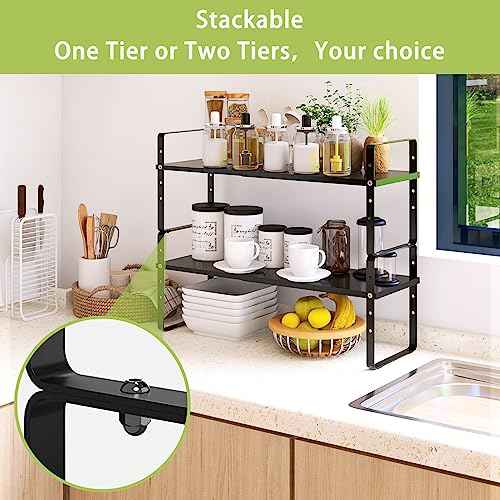 Expandable Cabinet Shelf Organizer Rack