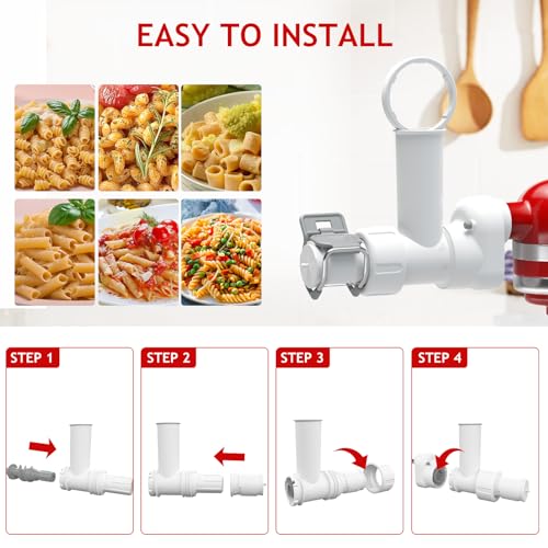Pasta Maker Attachment for Kitchenaid Stand Mixer with 6 Different Shapes of Pasta Outlet