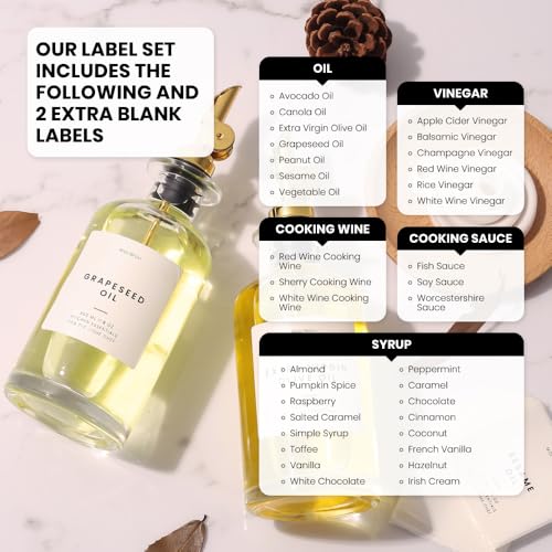 Premium Olive Oil Dispenser Bottles for Kitchen with Pourer (2 Count)