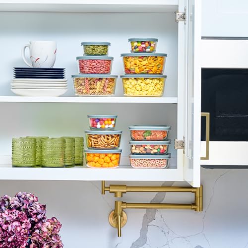 24pc Set Glass Food Storage Containers & Bowls with Airtight Lids (24 Count)