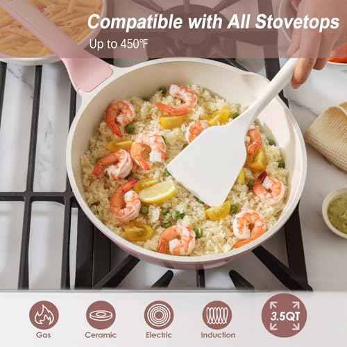 Nonstick Ceramic Skillet with Lid 10