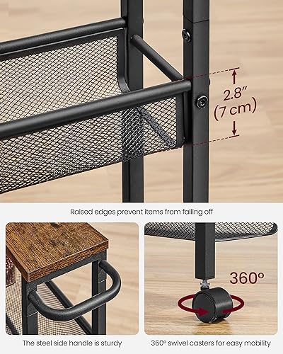 5 Tier Slim Rolling Storage cart with Wheels