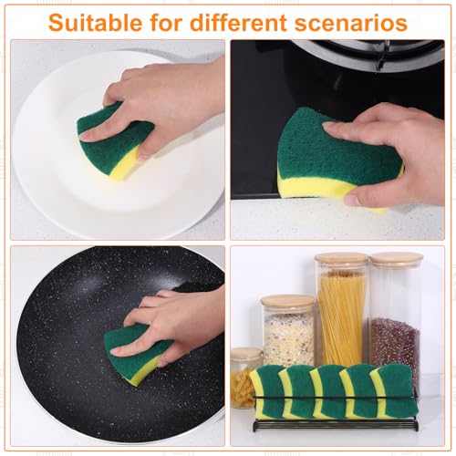 100 Pcs Individually Wrapped Sponges Uncompressed Green (100 Count)