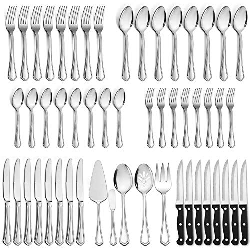 53 Piece Silverware Flatware Set for 8