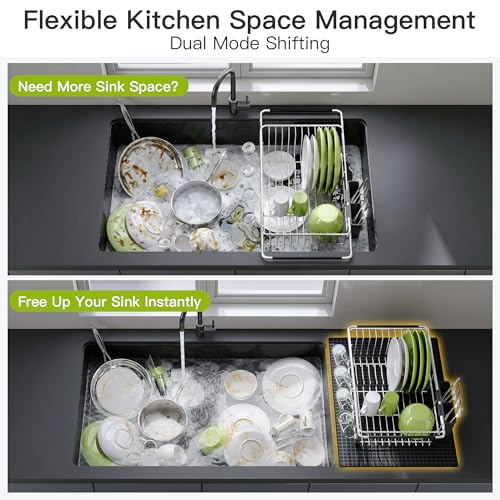 in Sink Dish Drying Rack with Mat