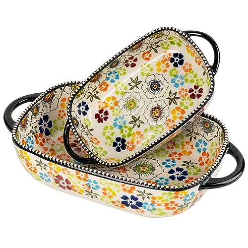 Retro pastoral style Ceramic Baking Dish Rectangular Bakeware Set Baking Pan