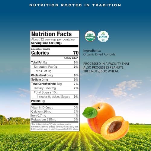 CROP BY POP Organic Sun Dried Apricots (32 Ounce)