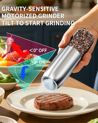 Gravity Electric Salt and Pepper Grinder Set (2 Count)