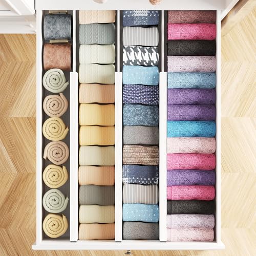 Bamboo Dresser Drawer Dividers 6 Pack (6 Count)