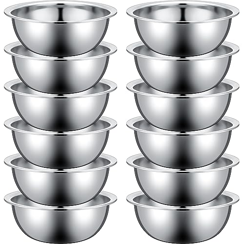 12 Pcs Stainless Steel Mixing Bowls Bulk