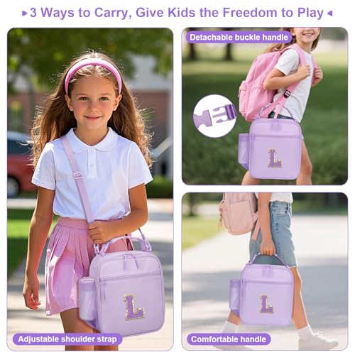 Initial Insulated Lunch Bag for Girls Kids