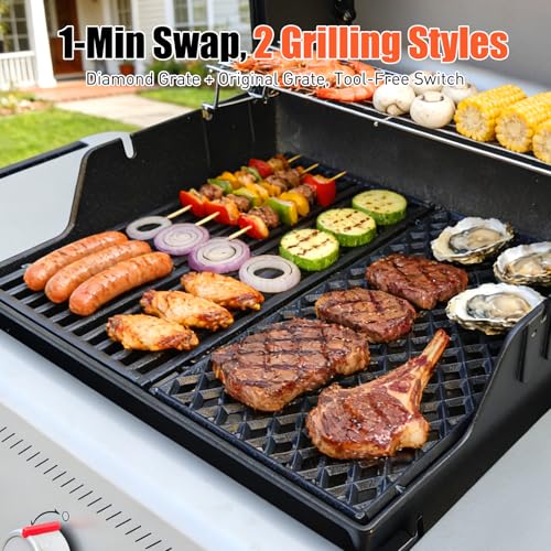 17.5" Dual Sided Diamond Sear Grill Grates for Weber Spirit 200 Series
