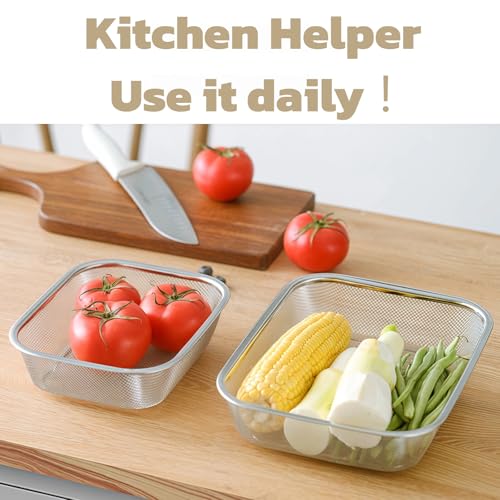 18 8 Stainless Steel Fine Mesh Strainer Basket with Feet