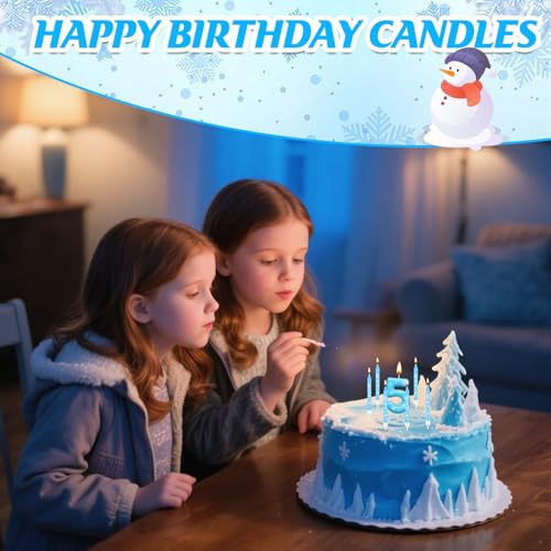 13PCS Snowflake Themed Birthday Candles Number 5 Set (13 Count)