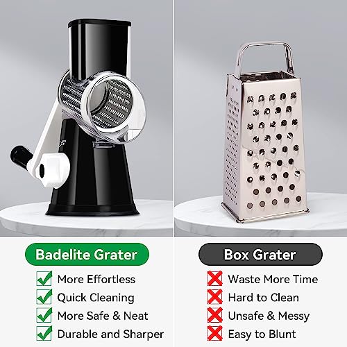 Rotary Cheese Grater Vegetable Shredder with Handle Round Kitchen Mandoline Slicer Grater for Nuts