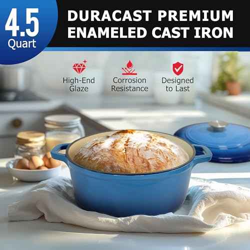 MUELLER HOME 4.5 QT Enameled Cast Iron Dutch Oven