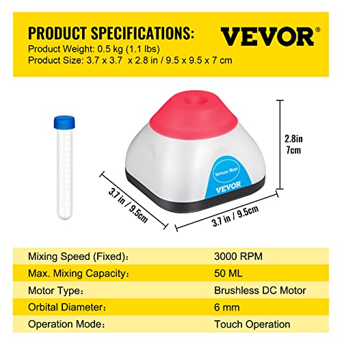 Vortex Mixer 3000RPM Mini Vortex Mixer Shaker