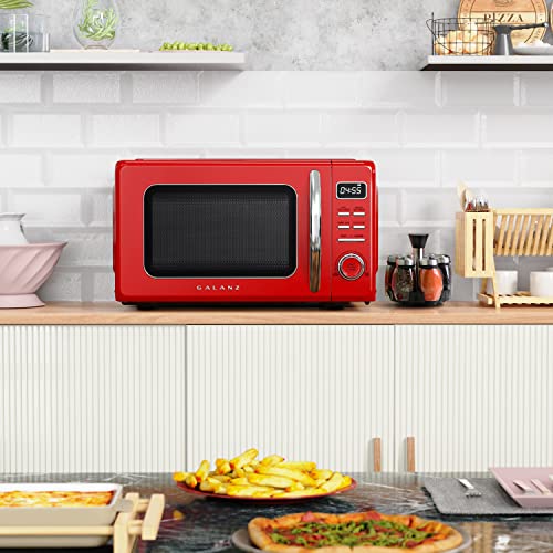 GLCMKZ09RDR09 Retro Countertop Microwave Oven with Auto Cook & Reheat