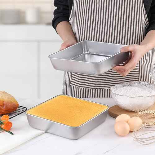8 Inch Square Baking Cake Pan Set of 4 (9.74 Count)