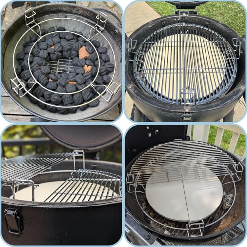 Cooking Grates with Ceramic Heat Deflectors System for Kamado Joe Classic