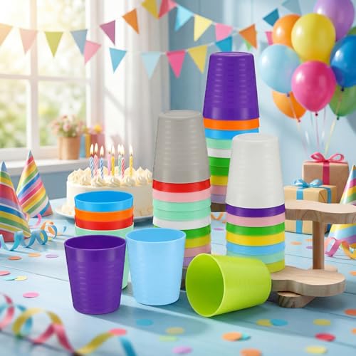 36 Pcs Kids Plastic Cups 8 oz Drinking Toddler Cups (36 Count)