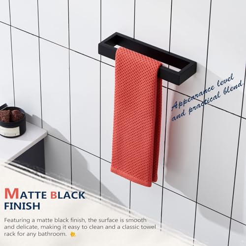 Towel Rings Matte Black Hand Towel Bar Holder 9 (2 Count)