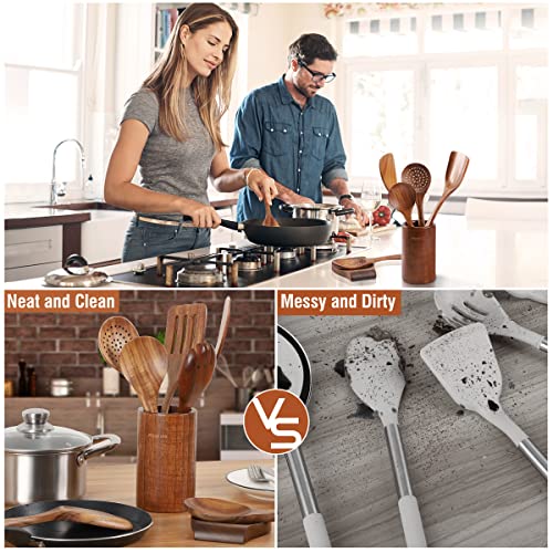 12 Piece Wooden Spoons for Cooking (12 Count)
