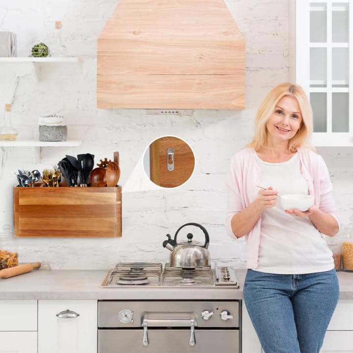 Wooden Kitchen Utensil Holder Organizer for Counter or Countertop