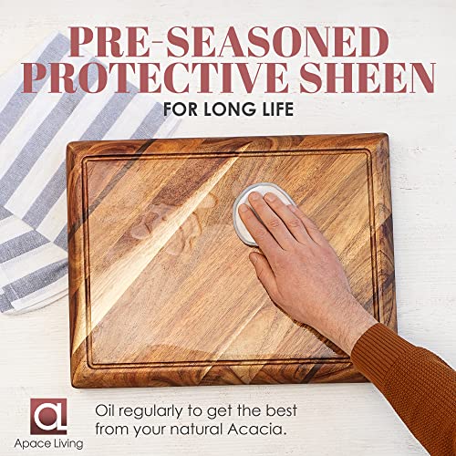 Acacia Wood Cutting Board with Juice Groove (3 Count)