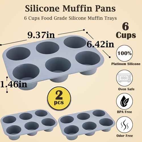 6 Cups Silicone Mini Muffin Pan Set