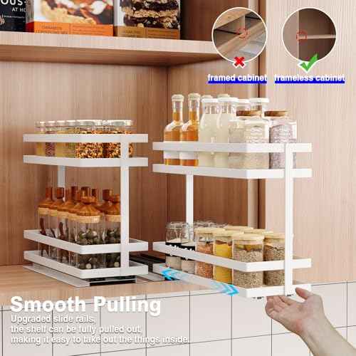 4 Pack Pull Out Spice Rack Organizer for Cabinet (4 Count)